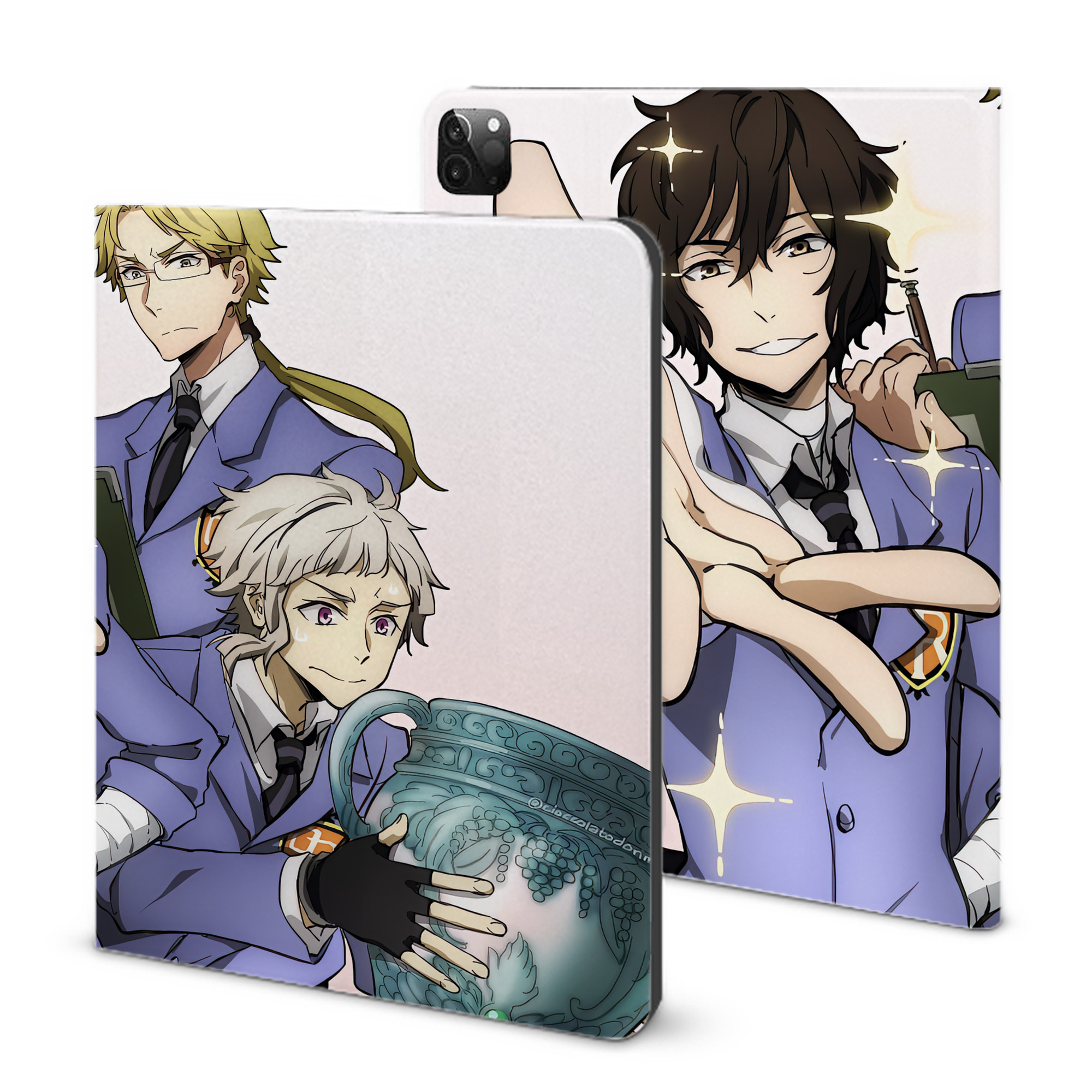 （画像用） 文豪ストレイドッグス Bungo Stray Dogs IPadケース ペンホルダー付き ブックスタイルデザイン